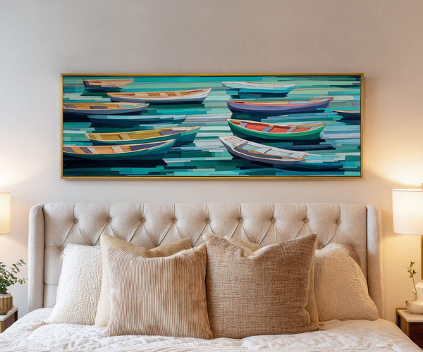Canvas wall art in interior setting.