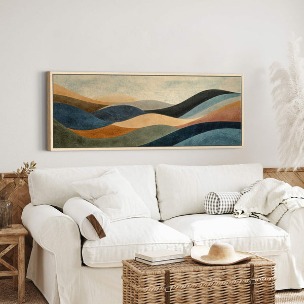 Canvas wall art in interior setting.
