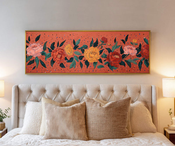 Canvas wall art in interior setting.