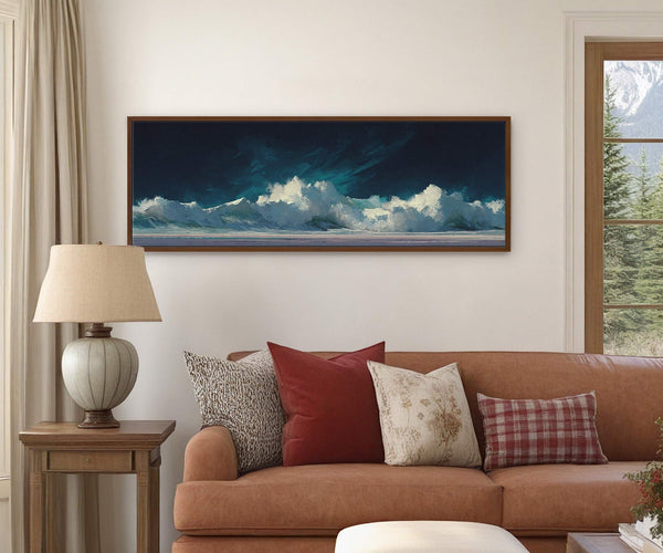 Canvas wall art in interior setting.