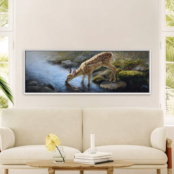 Canvas wall art in interior setting.