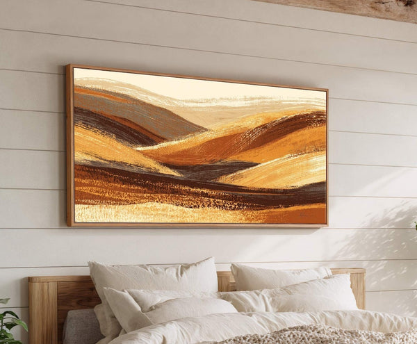 Canvas wall art in interior setting.