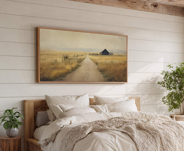 Canvas wall art in interior setting.
