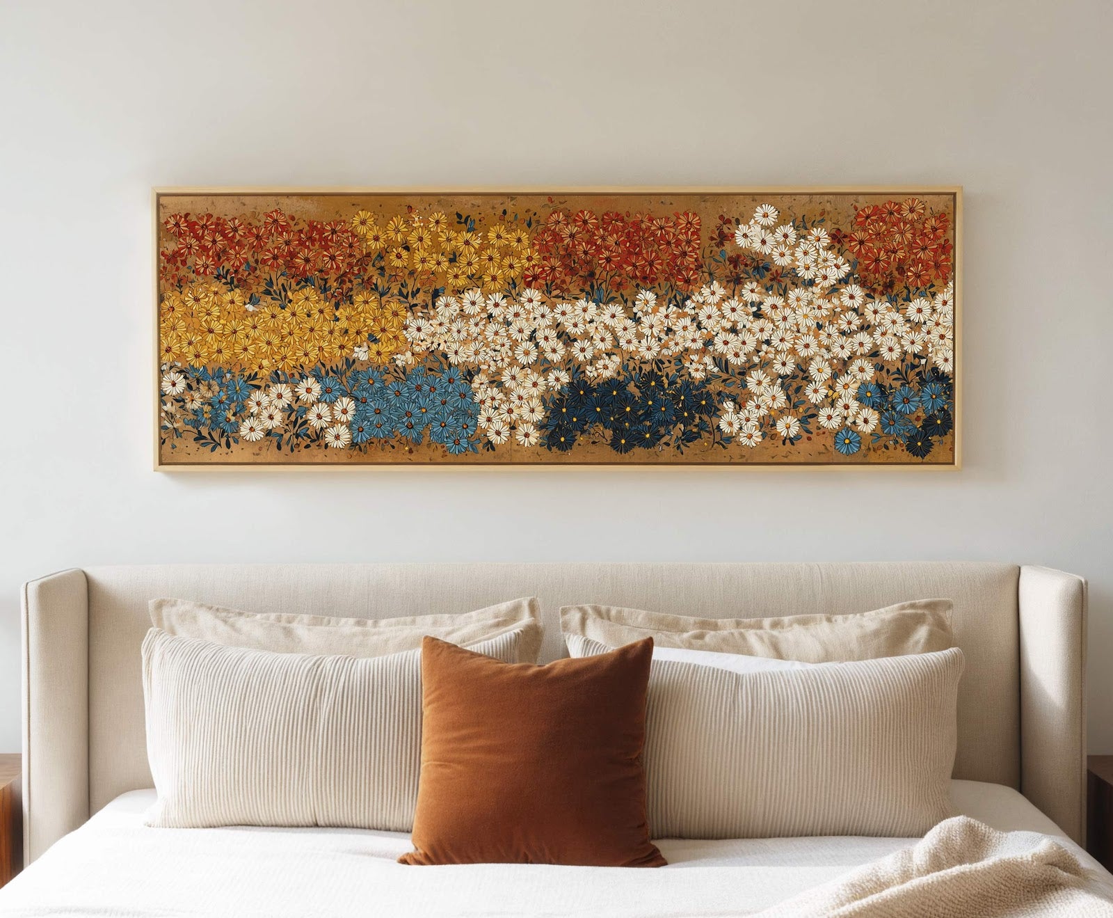 Canvas wall art in interior setting.