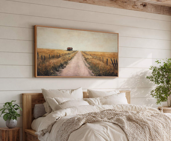 Canvas wall art in interior setting.