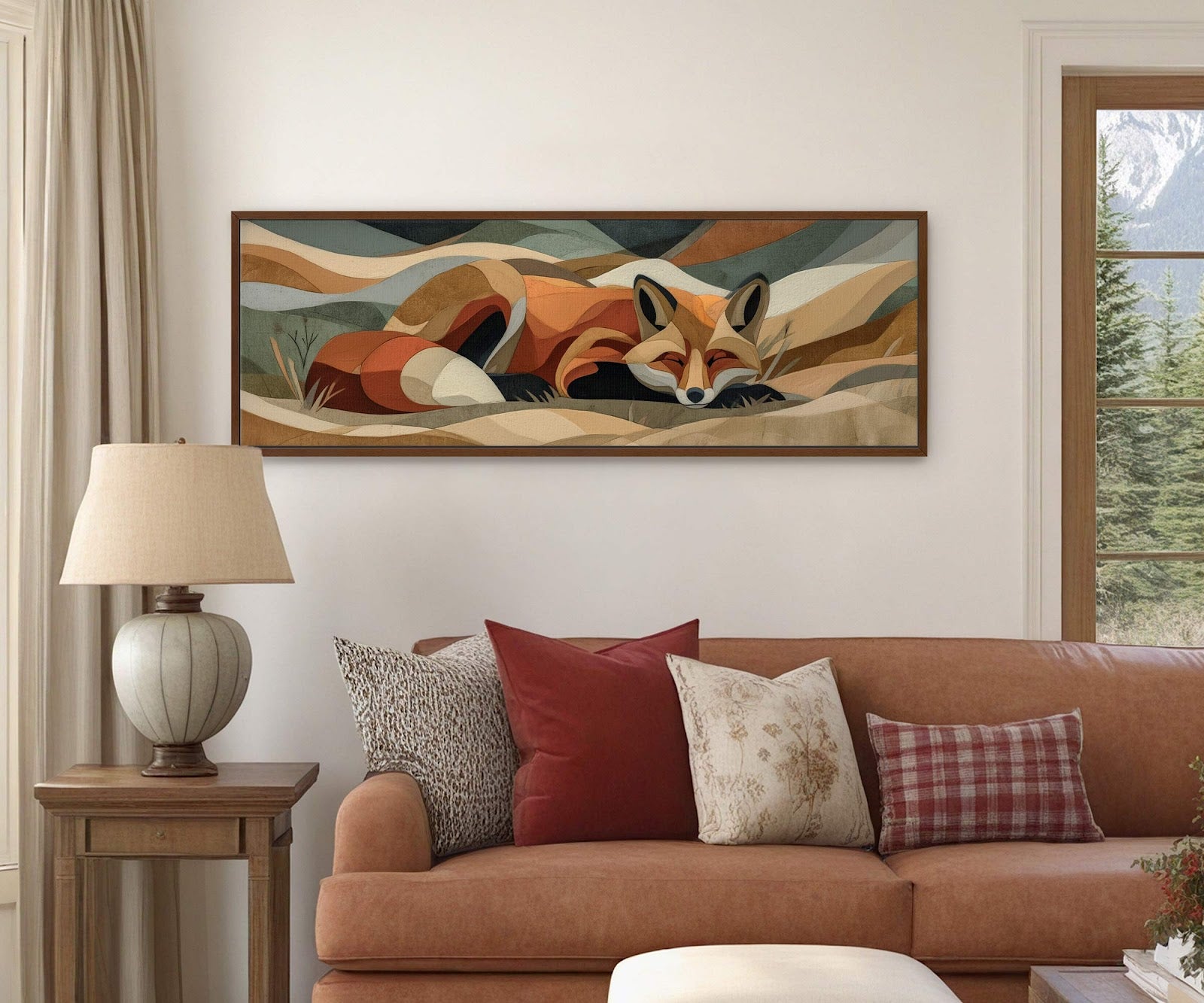 Canvas wall art in interior setting.