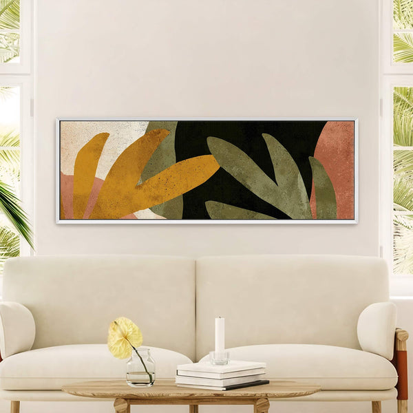 Canvas wall art in interior setting.