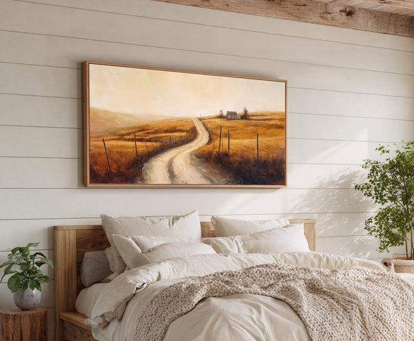 Canvas wall art in interior setting.