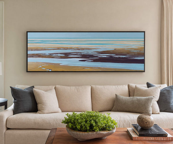 Canvas wall art in interior setting.