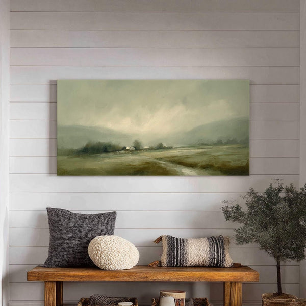 Canvas wall art in interior setting.