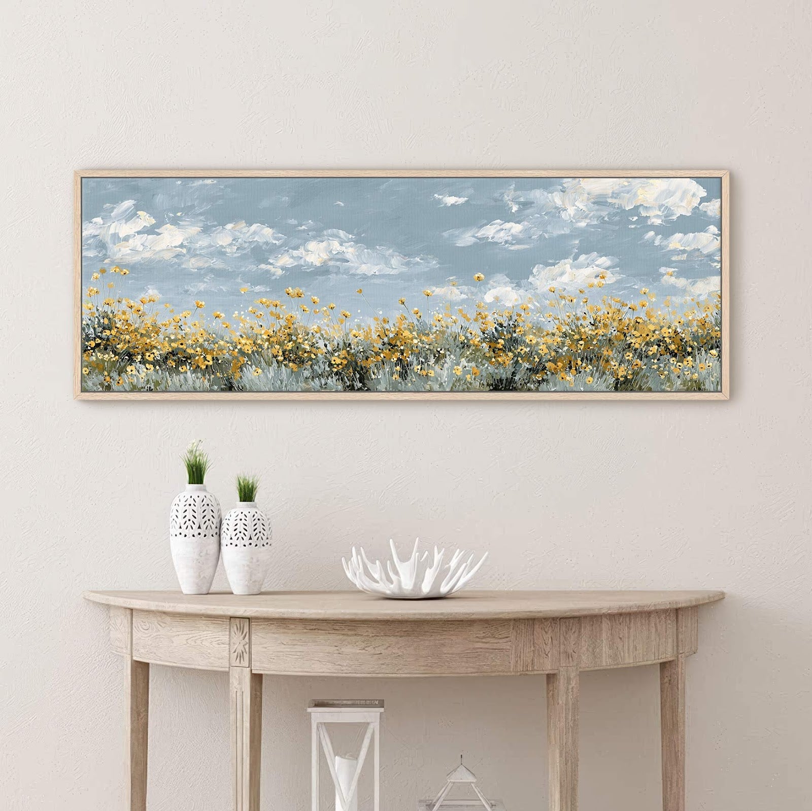 Canvas wall art in interior setting.