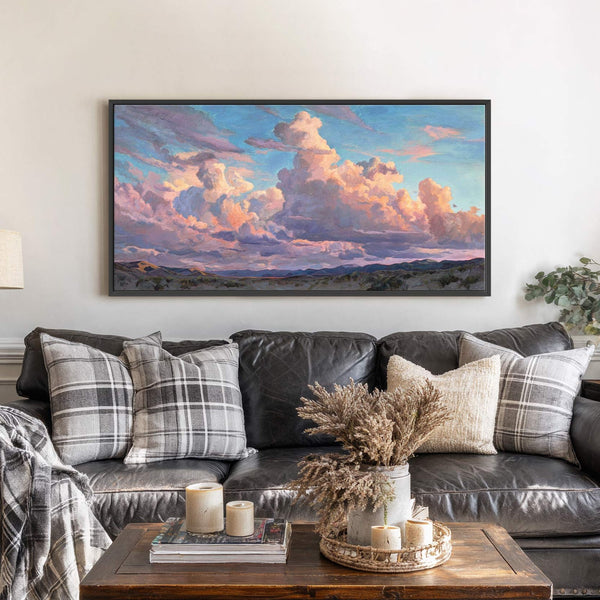 Canvas wall art in interior setting.