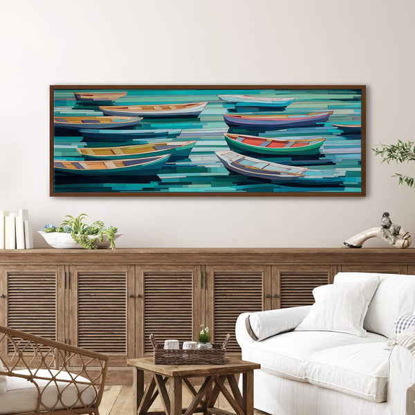 Canvas wall art in interior setting.