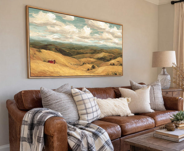 Canvas wall art in interior setting.