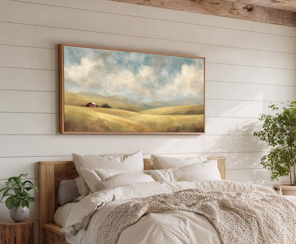 Canvas wall art in interior setting.