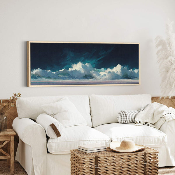 Canvas wall art in interior setting.