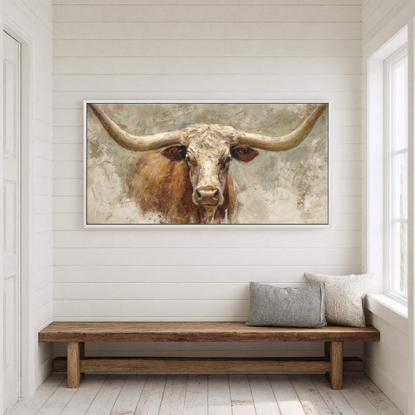 Canvas wall art in interior setting.