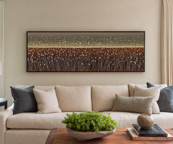 Canvas wall art in interior setting.