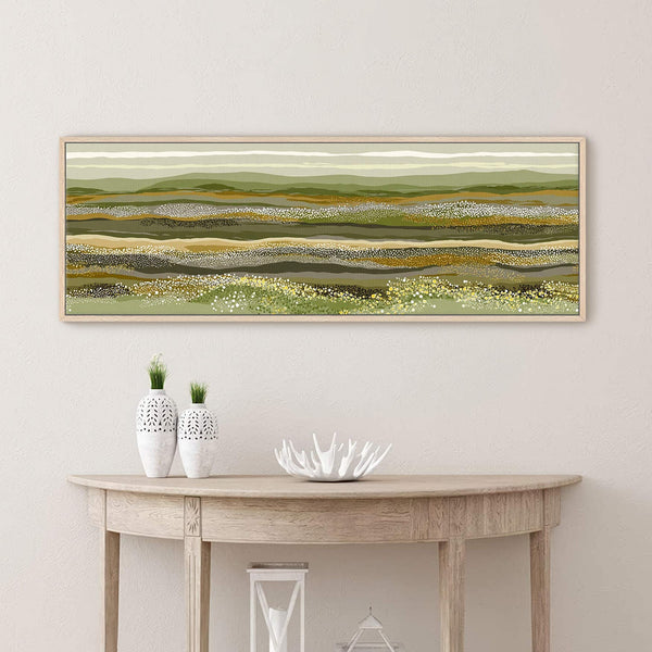 Canvas wall art in interior setting.