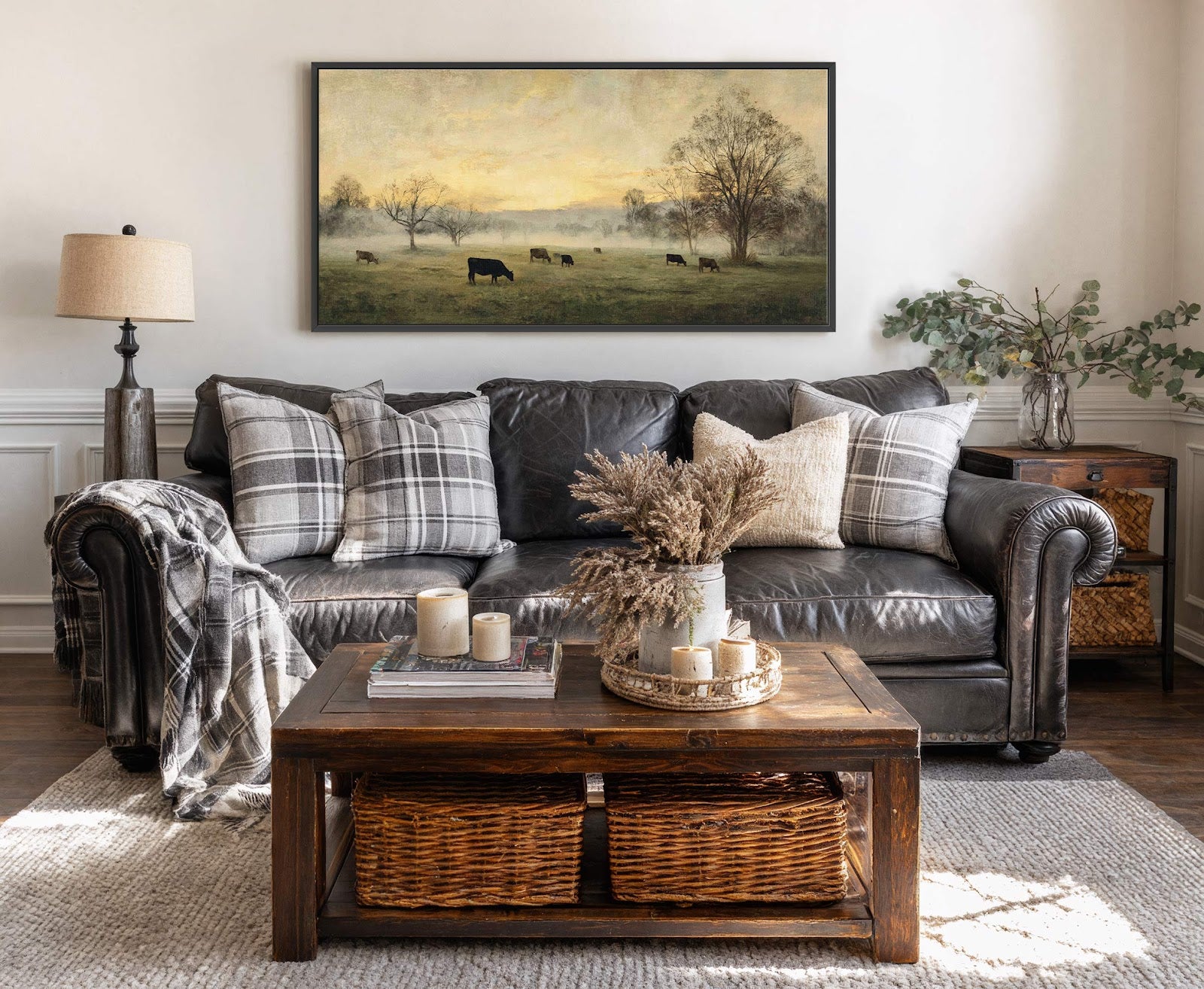 Canvas wall art in interior setting.