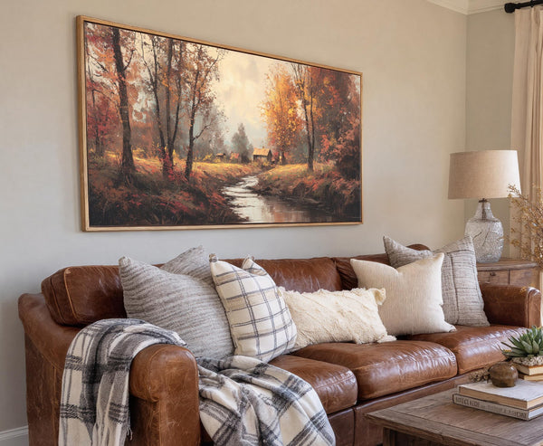 Canvas wall art in interior setting.
