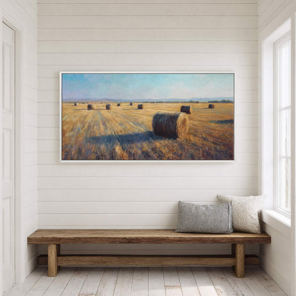 Canvas wall art in interior setting.