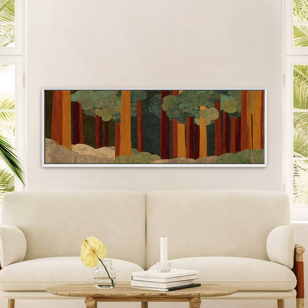 Canvas wall art in interior setting.