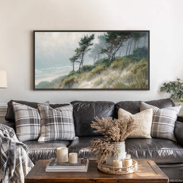 Canvas wall art in interior setting.