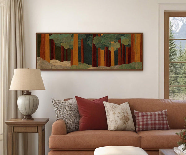 Canvas wall art in interior setting.