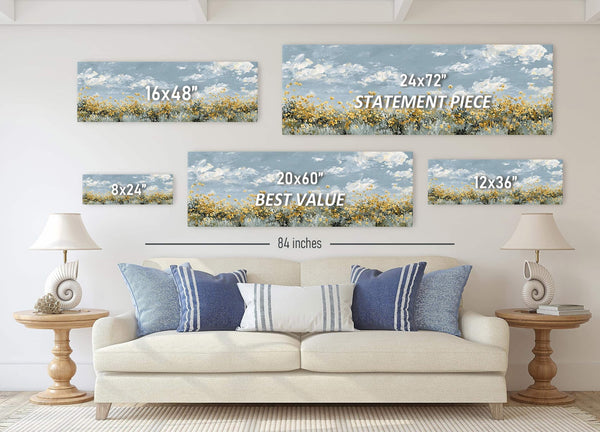 Canvas wall art in interior setting.