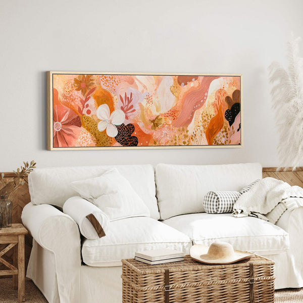 Canvas wall art in interior setting.