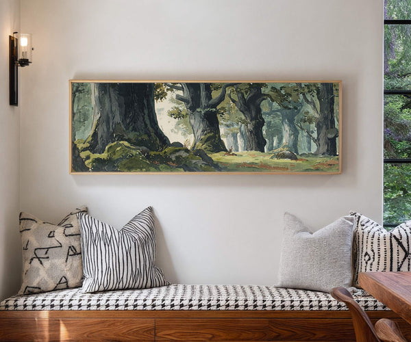 Canvas wall art in interior setting.