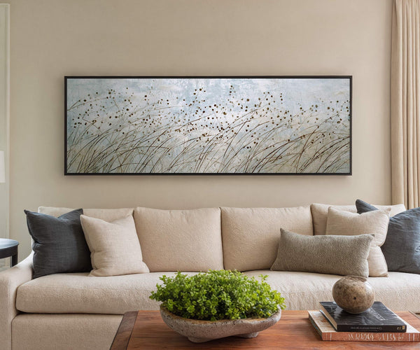 Canvas wall art in interior setting.