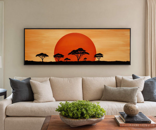 Canvas wall art in interior setting.