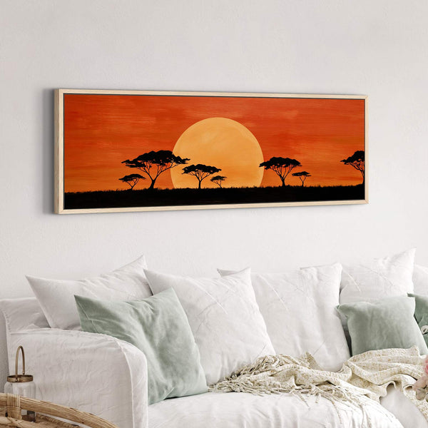 Canvas wall art in interior setting.
