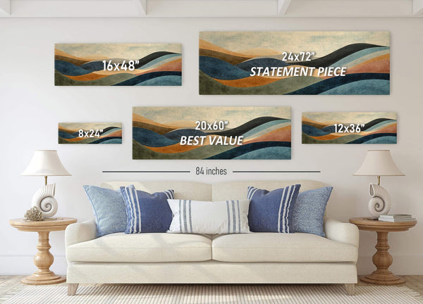 Canvas wall art in interior setting.