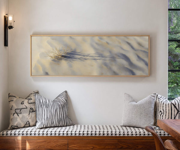 Canvas wall art in interior setting.