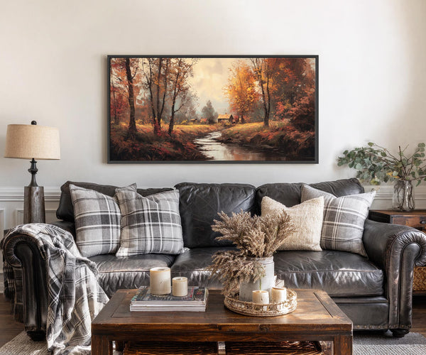 Canvas wall art in interior setting.
