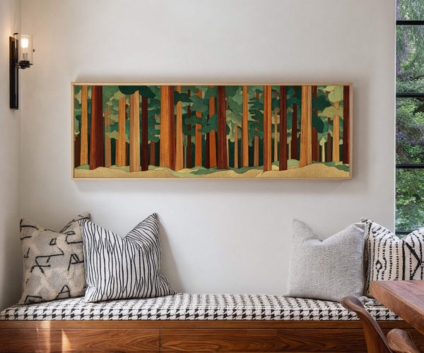 Canvas wall art in interior setting.