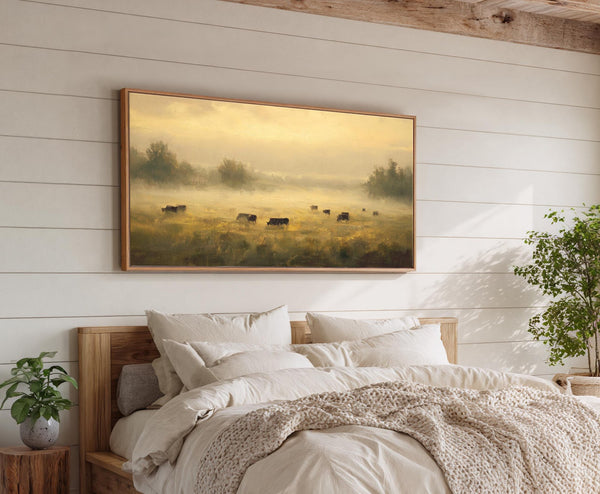 Canvas wall art in interior setting.