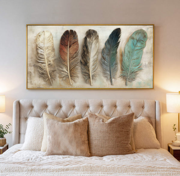 Canvas wall art in interior setting.