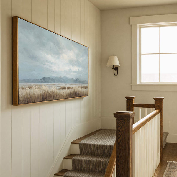 Canvas wall art in interior setting.