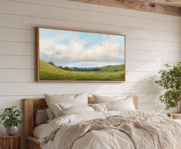 Canvas wall art in interior setting.