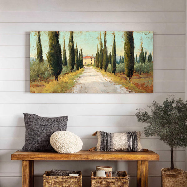 Canvas wall art in interior setting.