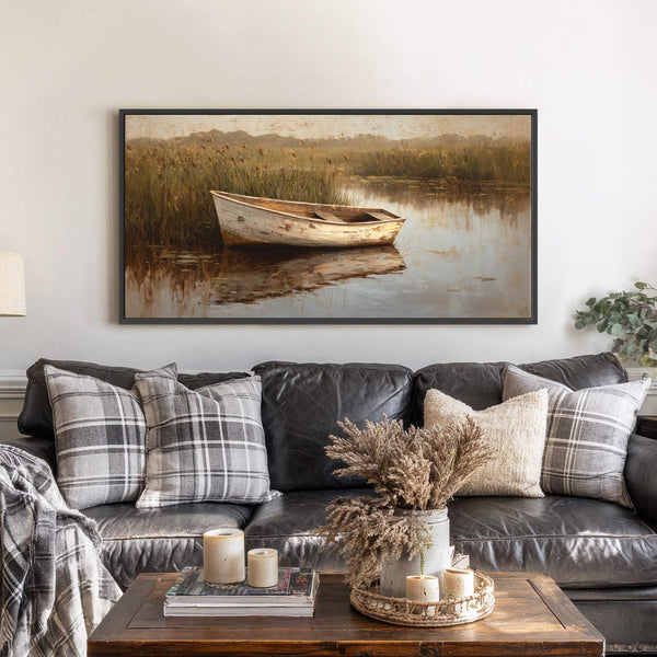 Canvas wall art in interior setting.