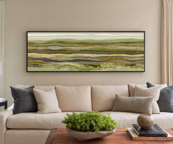 Canvas wall art in interior setting.