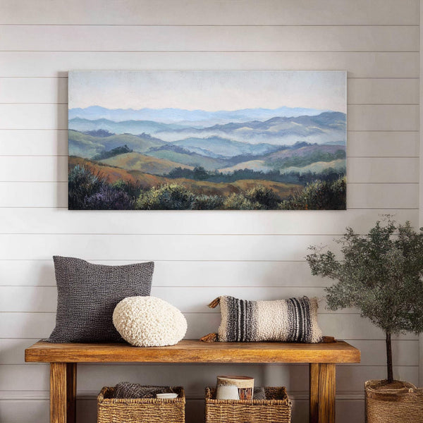 Canvas wall art in interior setting.