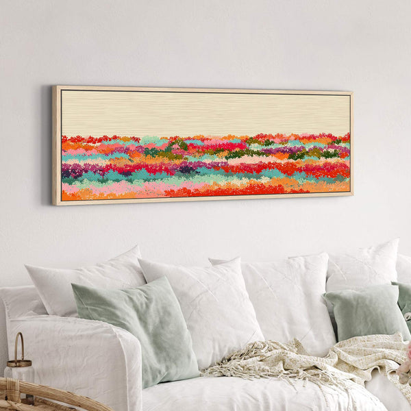 Canvas wall art in interior setting.