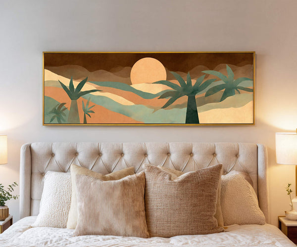 Canvas wall art in interior setting.