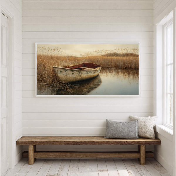 Canvas wall art in interior setting.